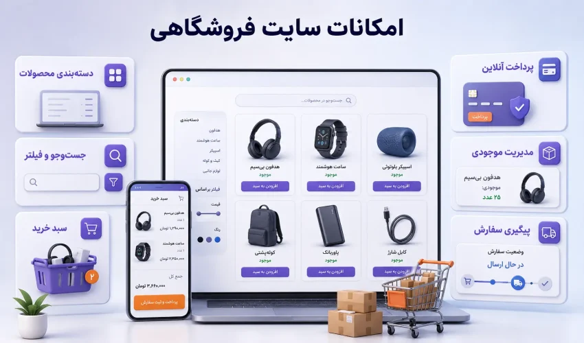 امکانات سایت فروشگاهی